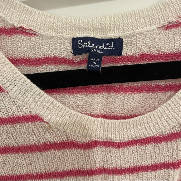 Splendid Pink Stripped Knot Tank Top -SM - Picture 3 of 3